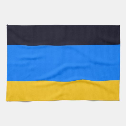 Gele blauwe strepen theedoek (Horizontaal)