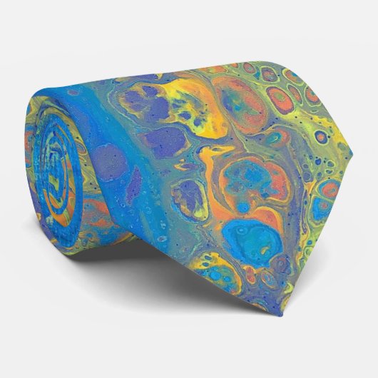 Gele blauwe Stropdas (Opgerold)