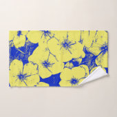 Gele Blauwe Tropische Bloemen Bad Handdoek (Handdoek)