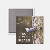 Gele & Blauwe vogel Geen Flyers Gelieve Magneet (Voorkant / Achterkant)