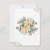Gele Blauwe Waterverf Floral sparen de Kaart van d (Achterkant)