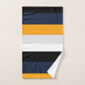 Gele, blauwe, witte en zwarte strepen bad handdoek (Handdoek)