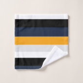 Gele, blauwe, witte en zwarte strepen bad handdoek (Wasdoekje)