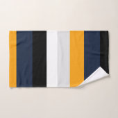 Gele, blauwe, witte en zwarte strepen bad handdoek (Handdoek)