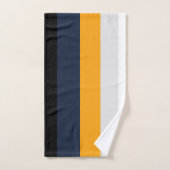 Gele, blauwe, witte en zwarte strepen bad handdoek (Handdoek)