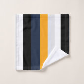 Gele, blauwe, witte en zwarte strepen bad handdoek (Wasdoekje)