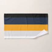 Gele, blauwe, witte en zwarte strepen bad handdoek (Handdoek)