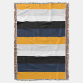 Gele, blauwe, witte en zwarte strepen deken (Voorkant Verticaal)