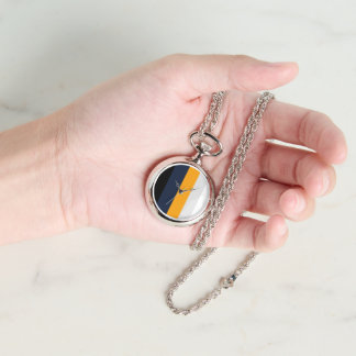 Gele, blauwe, witte en zwarte strepen horloge