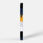 Gele, blauwe, witte en zwarte strepen iPhone hoesje (Rechterkant)