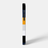 Gele, blauwe, witte en zwarte strepen iPhone hoesje (Linkerkant)