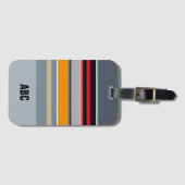 -gele blauwe zilverstrips bagagelabel (Voorkant (horizontaal))