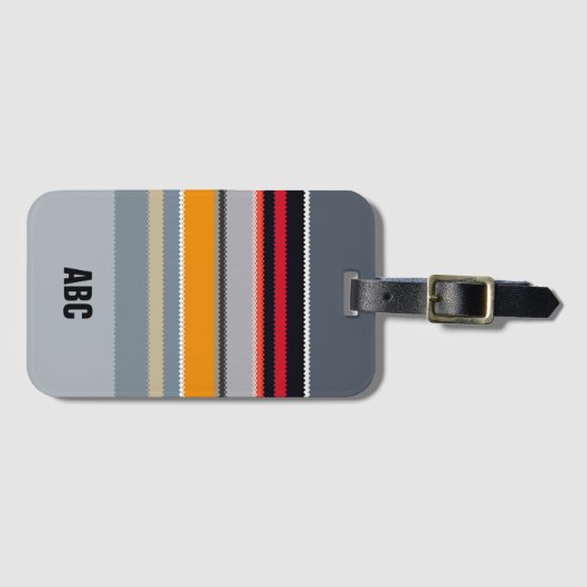 -gele blauwe zilverstrips bagagelabel (Voorkant (horizontaal))