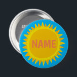 Gele blauwe zonneschijnnaam voor IT aanpassen Ronde Button 7,6 Cm<br><div class="desc">Decoreer je outfit met deze coole kunstknop. Het is een geweldig cadeau! U kunt het aanpassen en tekst ook toevoegen. Bekijk mijn winkel voor veel meer kleuren en patronen! Laat me weten of je ook iets op maat wilt.</div>