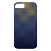 Gele blauwe zwarte koolstofvezel gepatterd Case-Mate iPhone case (Achterkant)