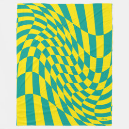  gele Blauwgroen gekarkeerde verlichting Fleece Deken