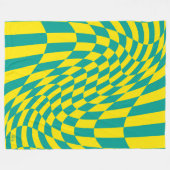  gele Blauwgroen gekarkeerde verlichting Fleece Deken (Voorkant (Horizontaal))