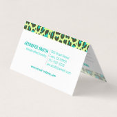 Gele Blauwgroen luipaard printplaat Rockabilly Pat Visitekaartje (Achterkant)