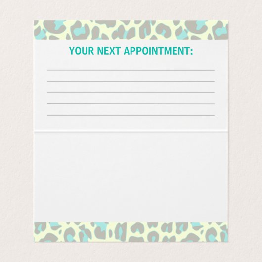 Gele Blauwgroen luipaard printplaat Rockabilly Pat Visitekaartje (Binnenkant ongevouwen)