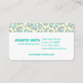 Gele Blauwgroen luipaard printplaat Rockabilly Pat Visitekaartje (Achterkant)