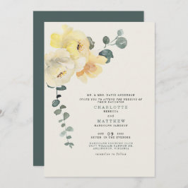 Gele Blauwgroen pony's en Cream Wedding Bride-oude Kaart