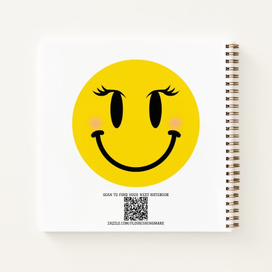Gele blij meisjesachtig gezicht, leuk persoonlijk notitieboek (Achterkant)