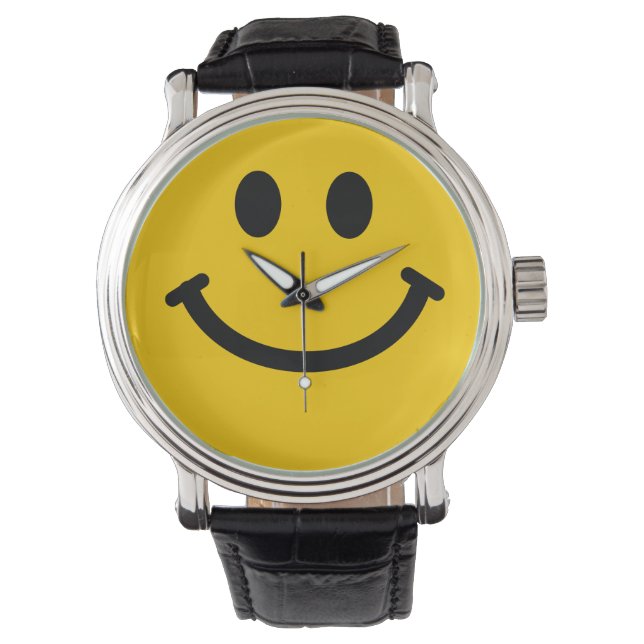Gele blije gezicht horloge (Voorkant)