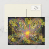 Gele bliksem Starburst Fantasie Abstracte Kunst Briefkaart (Voorkant / Achterkant)