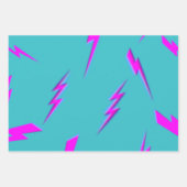 Gele Bliksemblauwe Achtergrond Y2K Patroon Inpakpapier Vel (Voorkant 3)