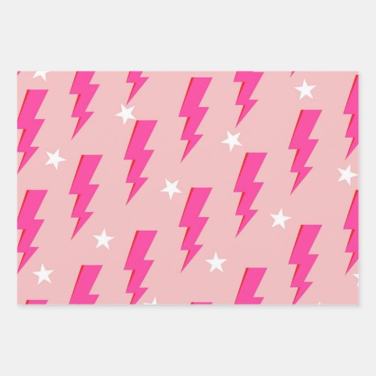 Gele Bliksemblauwe Achtergrond Y2K Patroon Inpakpapier Vel (Voorkant 2)