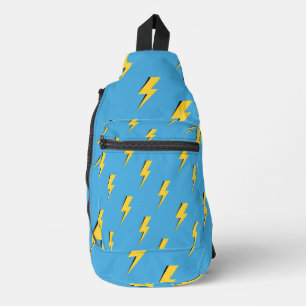 Gele Bliksemblauwe Achtergrond Y2K Patroon Sling Bag