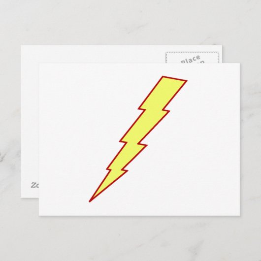 Gele bliksembolt briefkaart (Voorkant / Achterkant)