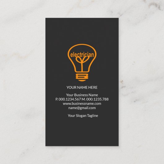 Gele bliksembolt Buttonnen Visitekaartje (Achterkant)