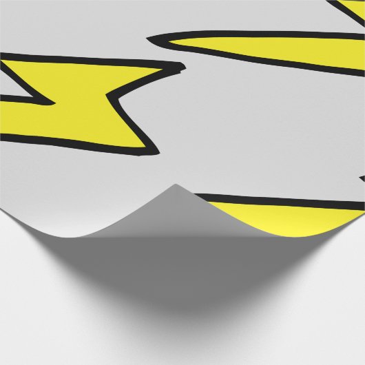 Gele bliksembolt cadeaupapier (Hoek)