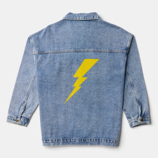 Gele bliksembolt denim jacket (Achterkant)