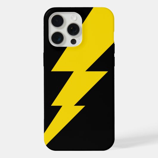 Gele bliksembolt iPhone hoesje (Achterkant)
