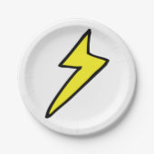Gele bliksembolt papieren bordje (Voorkant)