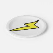 Gele bliksembolt papieren bordje (Gekanteld)