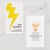 Gele bliksembolt Witte elektricien Visitekaartje (Voorkant / Achterkant)