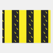 Gele bliksembouten patroon inpakpapier vel (Voorkant)