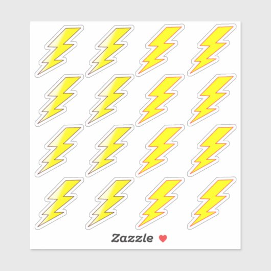 Gele bliksemflitsstickers voor school sticker (Vel)