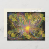 Gele blikseminslag Abstracte kunst Briefkaart (Voorkant / Achterkant)