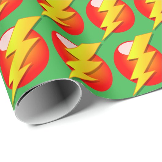 gele bliksemschicht cadeaupapier (Rol Hoek)