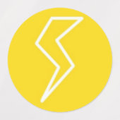 Gele bliksemschicht elektriciteit labels (Design 1)