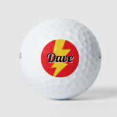 Gele bliksemschicht inslag flits logo aangepaste n golfballen (Voorkant)