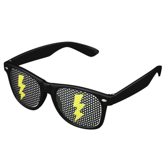 Gele bliksemschicht party shades zonnebril (Gekanteld)
