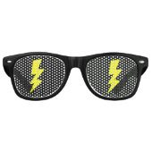 Gele bliksemschicht party shades zonnebril (Voorkant)
