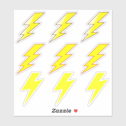 Gele bliksemschichten - School Stickers (Vel)