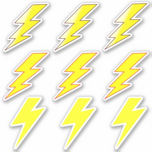 Gele bliksemschichten - School Stickers (Voorkant)