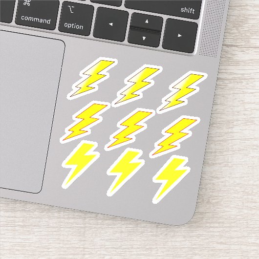 Gele Bliksemschichten - Schoolstickers Sticker (Detail)